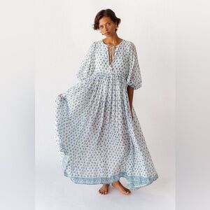 Daughters of India Blue and White Maxi Dress